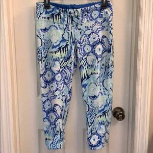 Lilly Pulitzer Blue and White Patterned Leggings